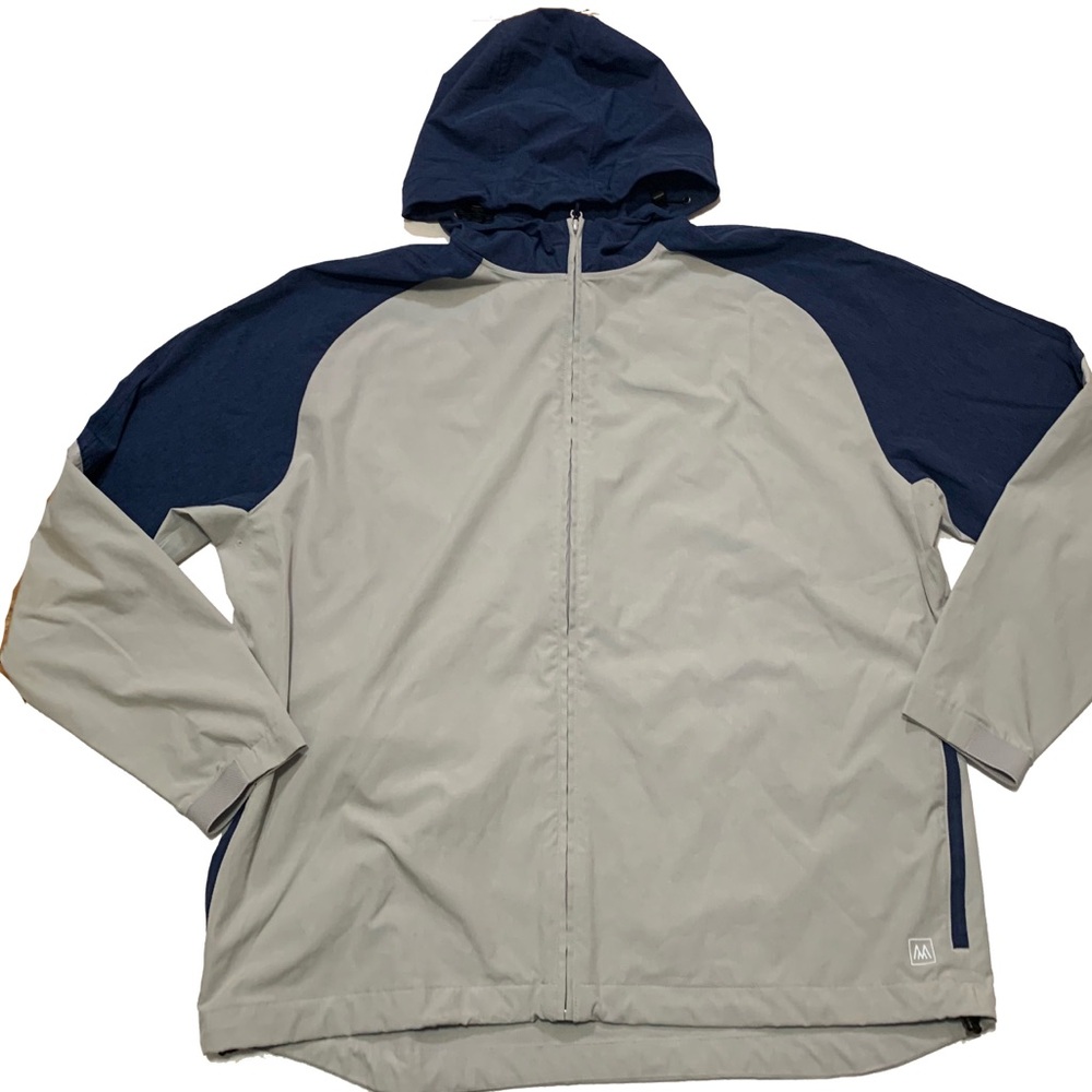 Mizzen+Main Gray and Blue Windbreaker Jacket